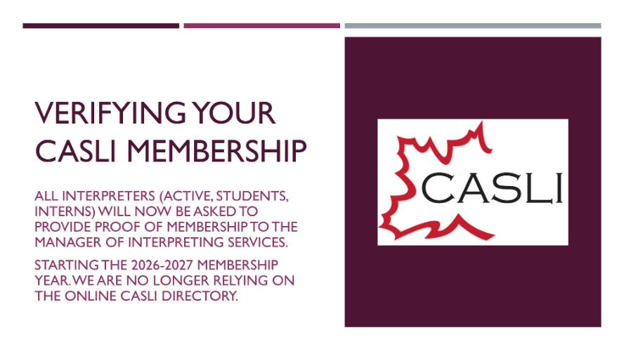 Verifying your CASLI Membership