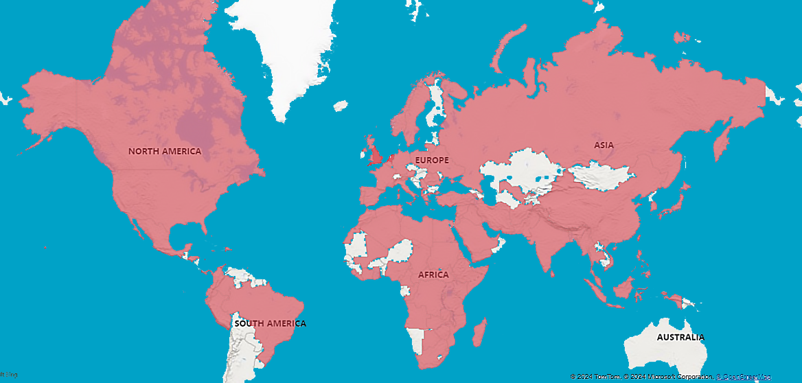 A map showing Saint Mary's University students come from 117 countries.